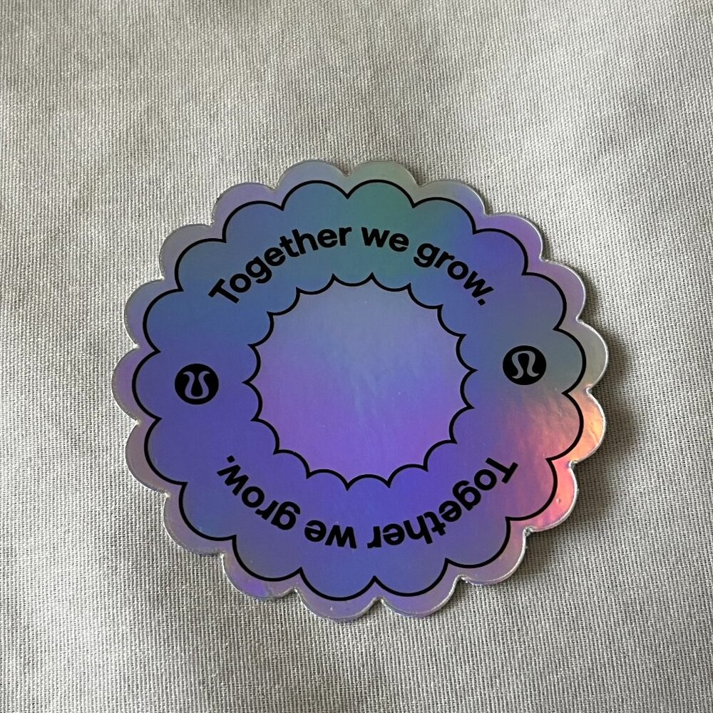 NEW lululemon Together We Grow black holographic decal sticker rare